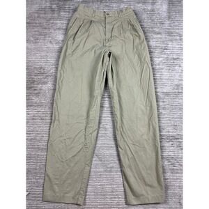 Lee Chinos Women 10 MED Khaki Authentic Clothing Pleated High Rise Straight Leg